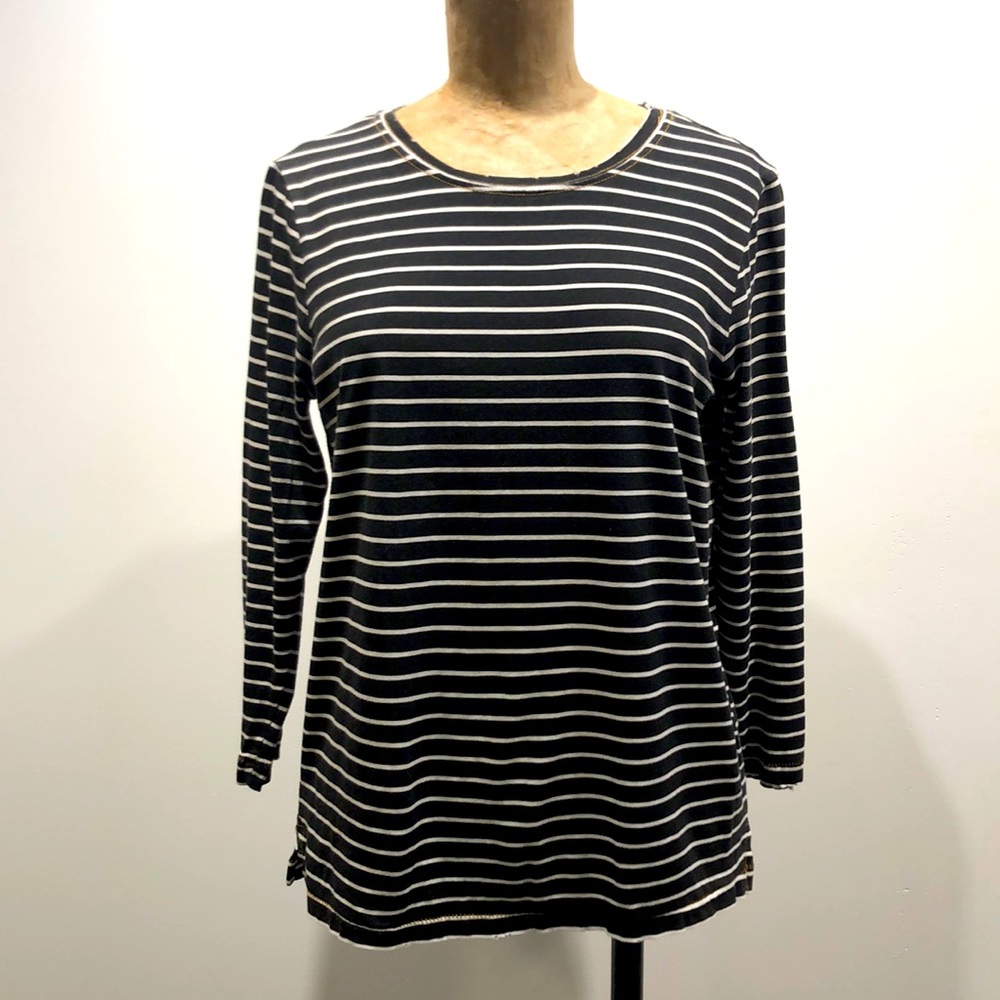 Current/Elliott Long-Sleeve Striped Shirt